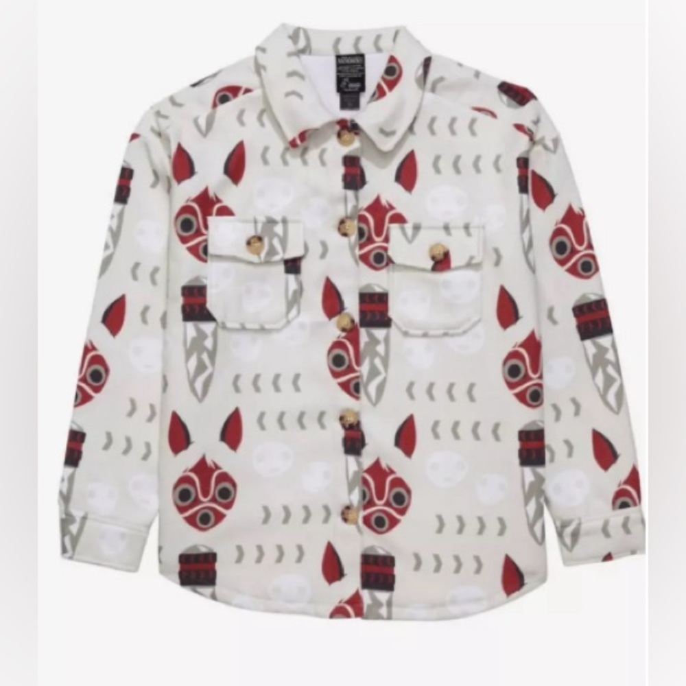 Studio Ghibli Princess Mononoke San's Mask Polar Fleece Jacket Size XS
